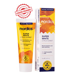 Zubní pasta remineralizační Super White s tekutou sklovinou bez fluoru 75 ml - Nordics