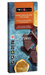 Cioccolato amaro all'arancia con eritritolo e glicosidi steviolici senza zuccheri aggiunti 125 g- pure&good