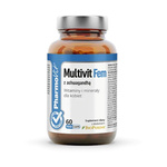 Multivit Fem avec ashwagandha complément alimentaire sans gluten 60 gélules - Pharmovit