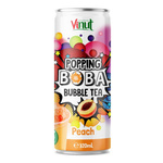 Popping Boba Bubble Tea, băutură de ceai cu biluțe care pocnesc și suc de piersici, 320 ml – Vinut