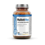 Multivit Men avec ginseng coréen complément alimentaire sans gluten 60 gélules - Pharmovit