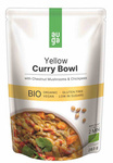 Gelbes Currygericht mit braunen Champignons und Kichererbsen glutenfrei BIO 283 g