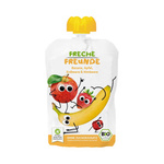 Mousse banane-pomme-fraise-framboise sans gluten et sans sucres ajoutés à partir de 6 mois BIO 100 g - Freche Freunde