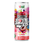 Popping Boba Bubble Tea, čajový nápoj s praskajícími kuličkami a liči šťávou 320 ml – Vinut