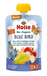 Mousse în tub de pere - mere - afine - ovăz fără adaos de zaharuri de la 6 luni Demeter BIO 100 g - Holle