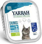 Croquettes pour chat, poulet avec morceaux de poisson et spiruline BIO 100 g - Yarrah