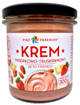 Mandula-csokoládé-eper krém hozzáadott cukor nélkül, gluténmentes, keto 300 g – Pięć Przemian