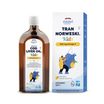 Norský olej z tresčích jater Omega-3 (500 mg) pro děti od 3 let s citronovou příchutí doplněk stravy 500 ml – Osavi